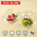 1L round heat resistance glass casserole with cover